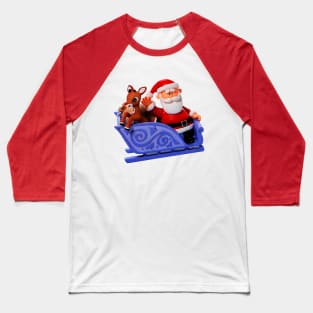 Rudolph and Santa Rankin Bass Retro Vintage Baseball T-Shirt